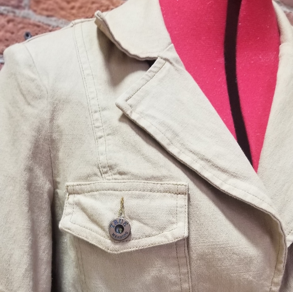 Norstrom's TRUE Meaning beige cotton blazer